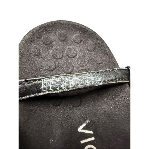 Vionic Women’s 7 Miami T-Strap Sandals Black Silver Comfort - Picture 8 of 8